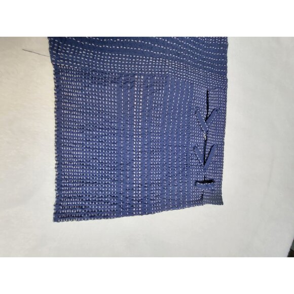 Habitat Womens XL Blue Lace-Up Sleeve Blouse Top Oversized Pocket Lagenlook NWOT - Picture 9 of 10